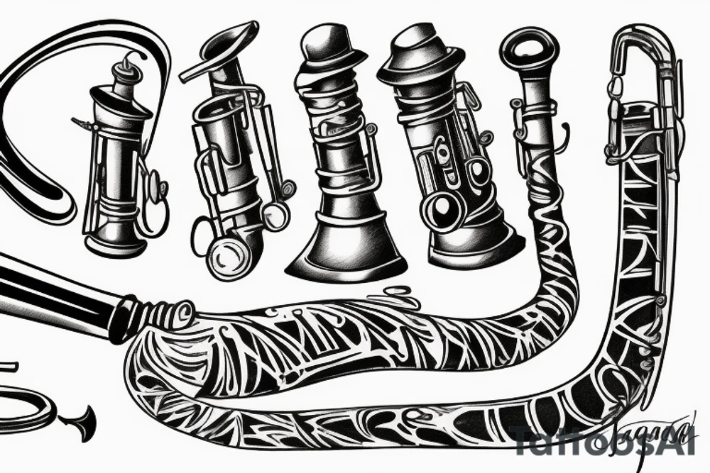 old vintage saxphone tattoo idea