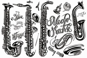 old vintage saxophone tattoo idea