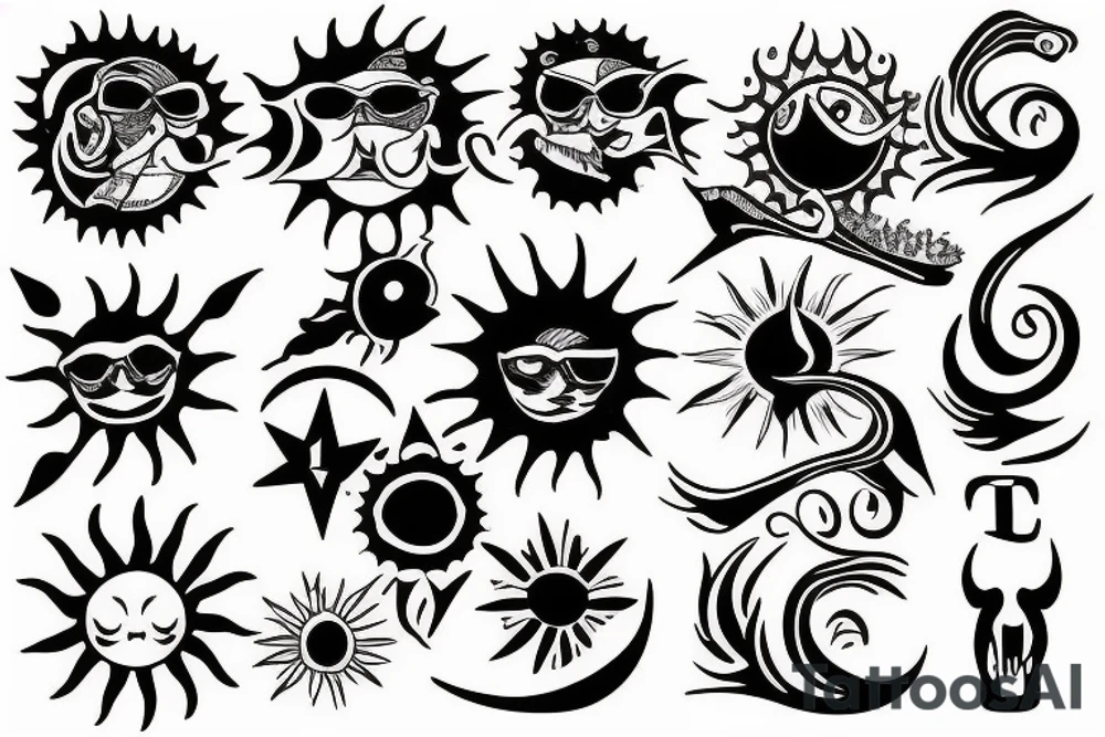The sun and freedom tattoo idea