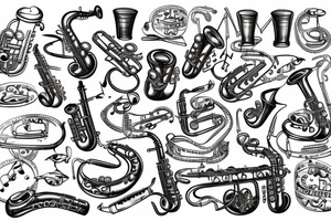 old vintage saxophone tattoo idea