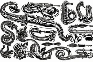 old vintage saxophone tattoo idea