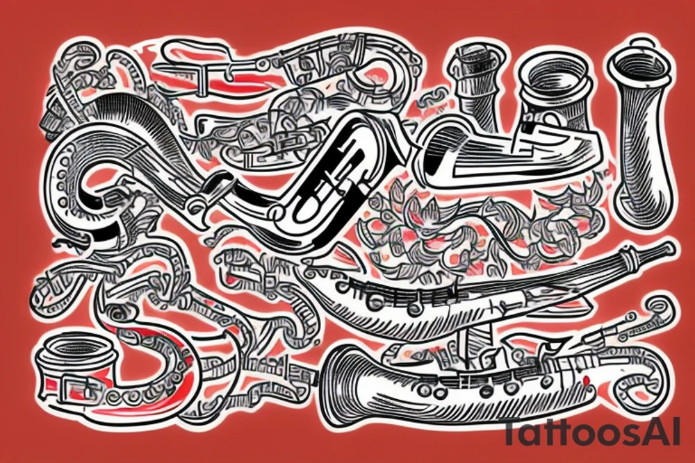 old vintage saxophone tattoo idea