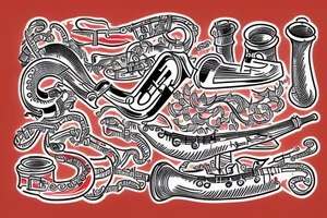 old vintage saxophone tattoo idea