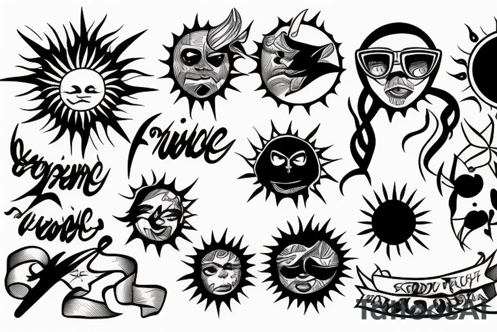 The sun and freedom tattoo idea