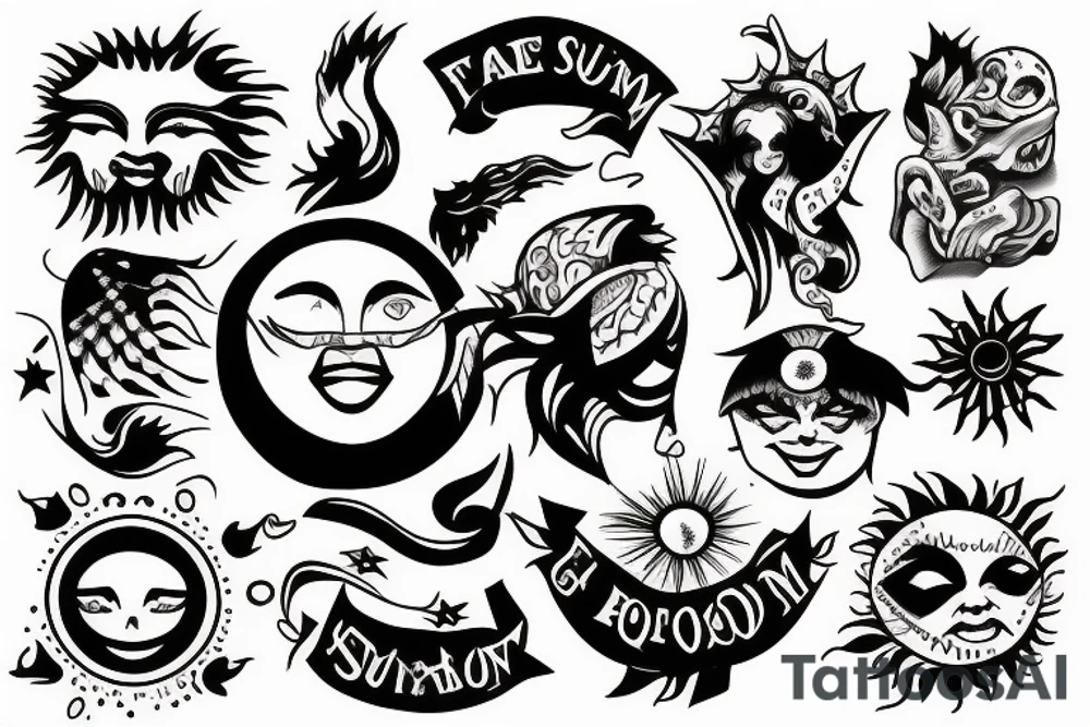 The sun and freedom tattoo idea