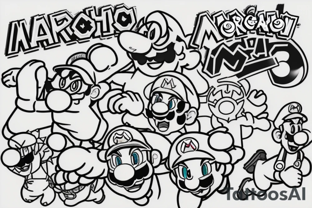 Super Mario playing Pokémon Go tattoo idea