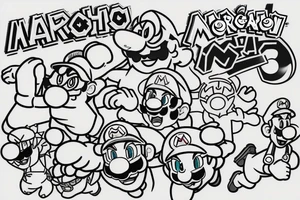 Super Mario playing Pokémon Go tattoo idea
