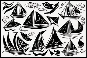 Man tatto sail , surf tattoo idea