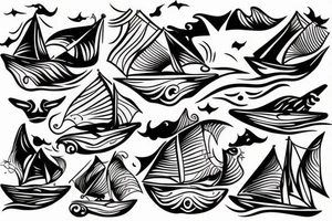 Man tatto sail , surf tattoo idea