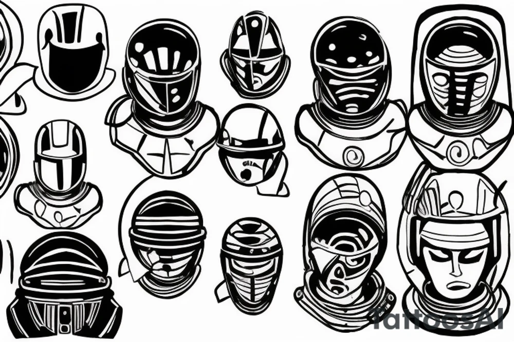 Spartan in the universe with space helmet tattoo idea