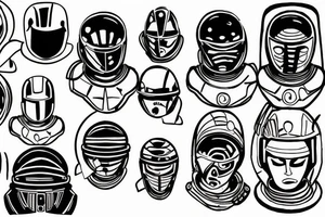 Spartan in the universe with space helmet tattoo idea