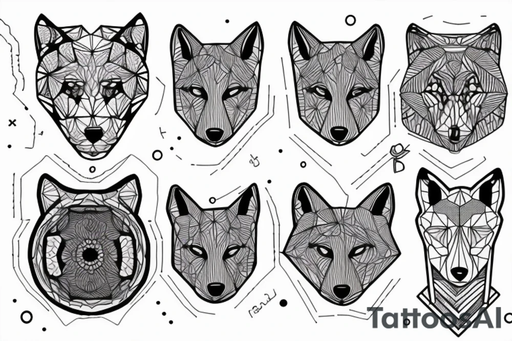 GEOMETRY TATTOO, FINE LINE, MICRO NEEDLING, GEOMETRIC, DOTS, WOLF, EYE, ROSE tattoo idea