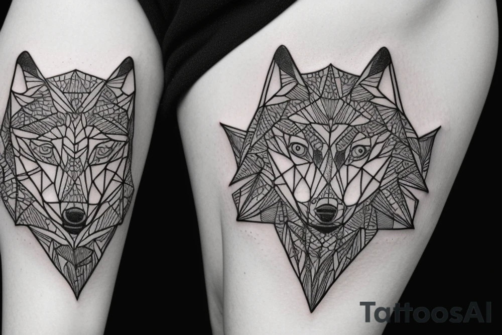 GEOMETRY TATTOO, FINE LINE, MICRO NEEDLING, GEOMETRIC, DOTS, WOLF, EYE, ROSE tattoo idea