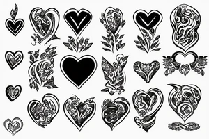 heart with flame tattoo idea