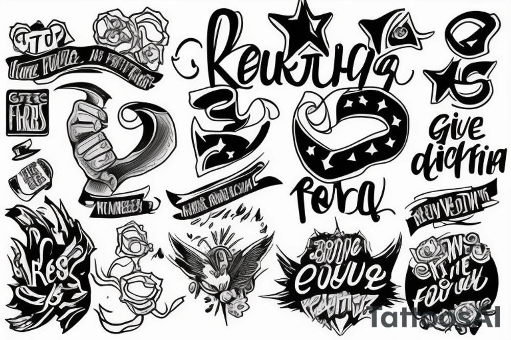 Keep Fighting, Never Give Up tattoo idea