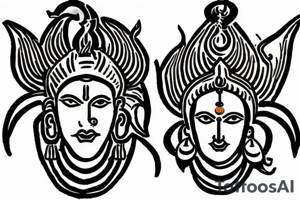 shiva hindu gods trishul simple tattoo idea