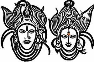 shiva hindu gods trishul simple tattoo idea