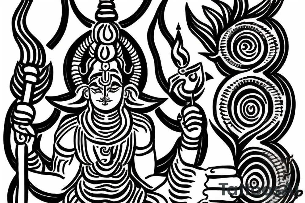shiva hindu gods trishul simple tattoo idea