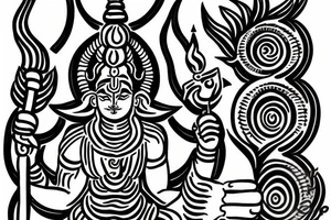 shiva hindu gods trishul simple tattoo idea