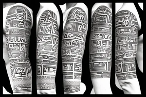 Half arm, surf, ancient egypt factor tattoo idea