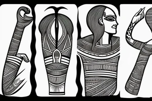 Half arm, surf, ancient egypt factor tattoo idea