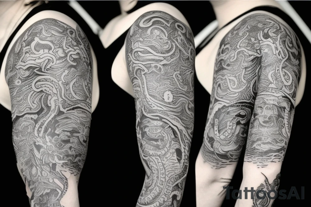Kraken sleeve to cover a deltoide tattoo tattoo idea