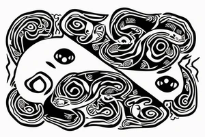 two cats in ying and yang style tattoo idea