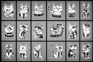 two cats with knives tattoo idea