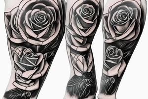 Spartan warrior roses and stopwatch tattoo idea