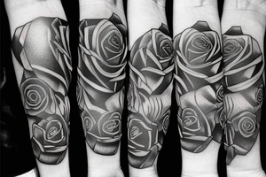 Spartan warrior roses and stopwatch tattoo idea