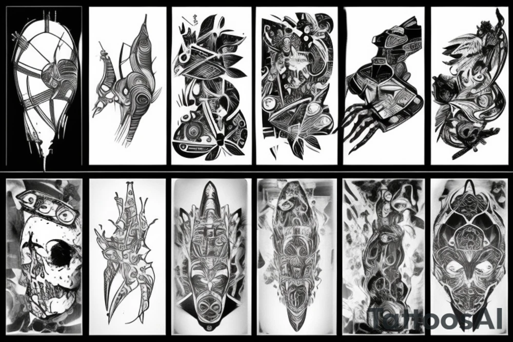 A futuristic cyber style tattoo idea