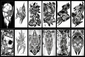 A futuristic cyber style tattoo idea