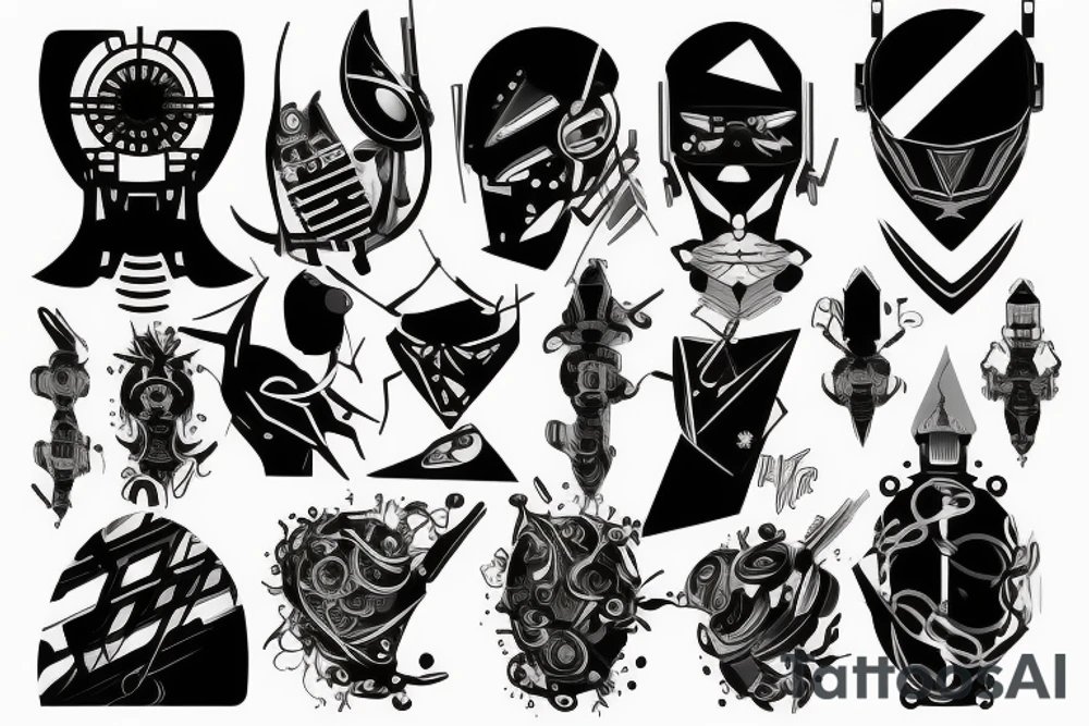 A futuristic cyber style tattoo idea