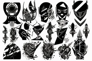A futuristic cyber style tattoo idea