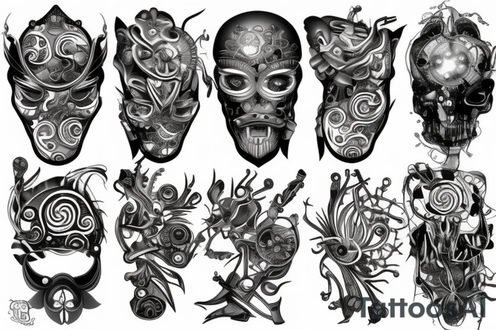 Abstract cyberspace tattoo idea