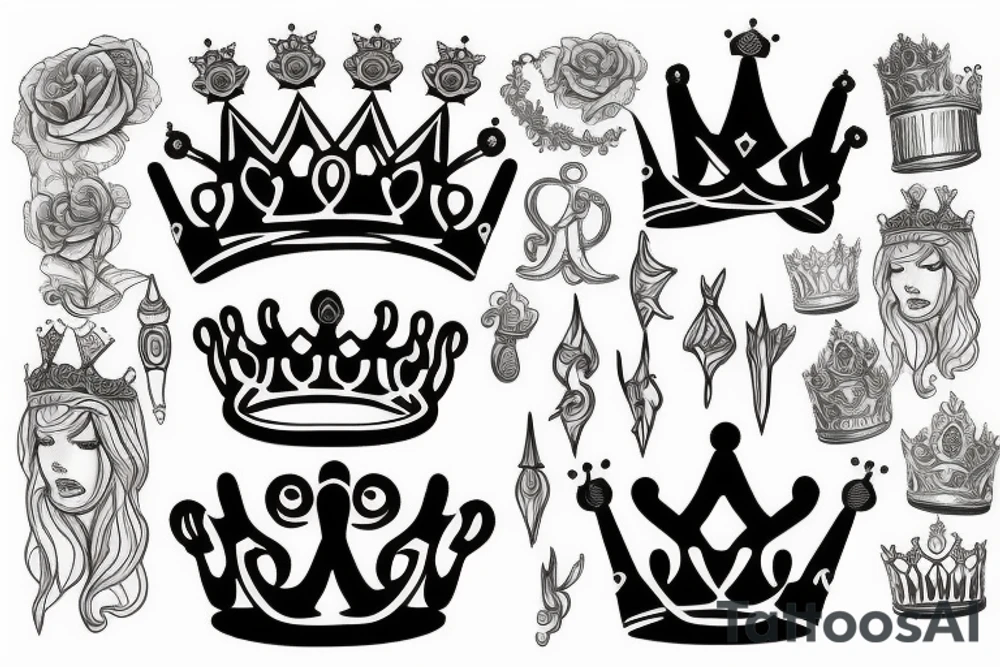 create a crown tattoo idea