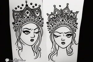 create a crown with megha text tattoo idea