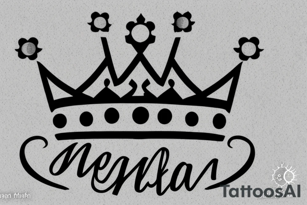 create a crown with megha text tattoo idea