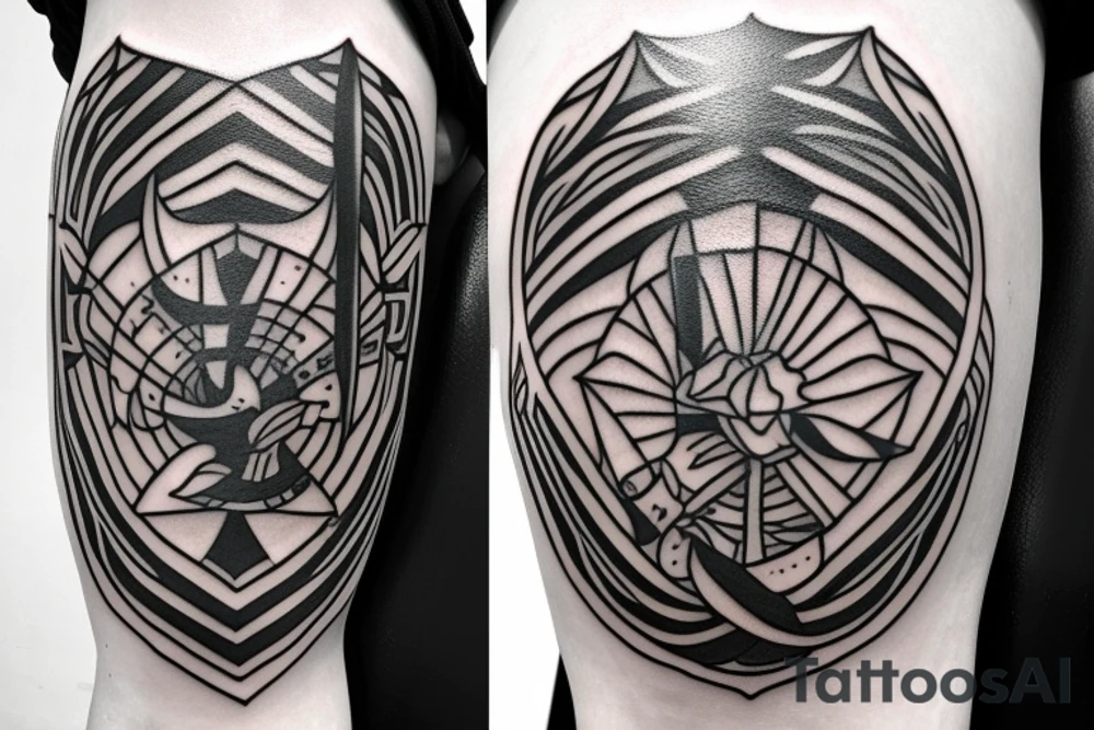 spartan warrior full armor holding a rose at peace tattoo idea