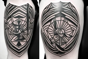 spartan warrior full armor holding a rose at peace tattoo idea