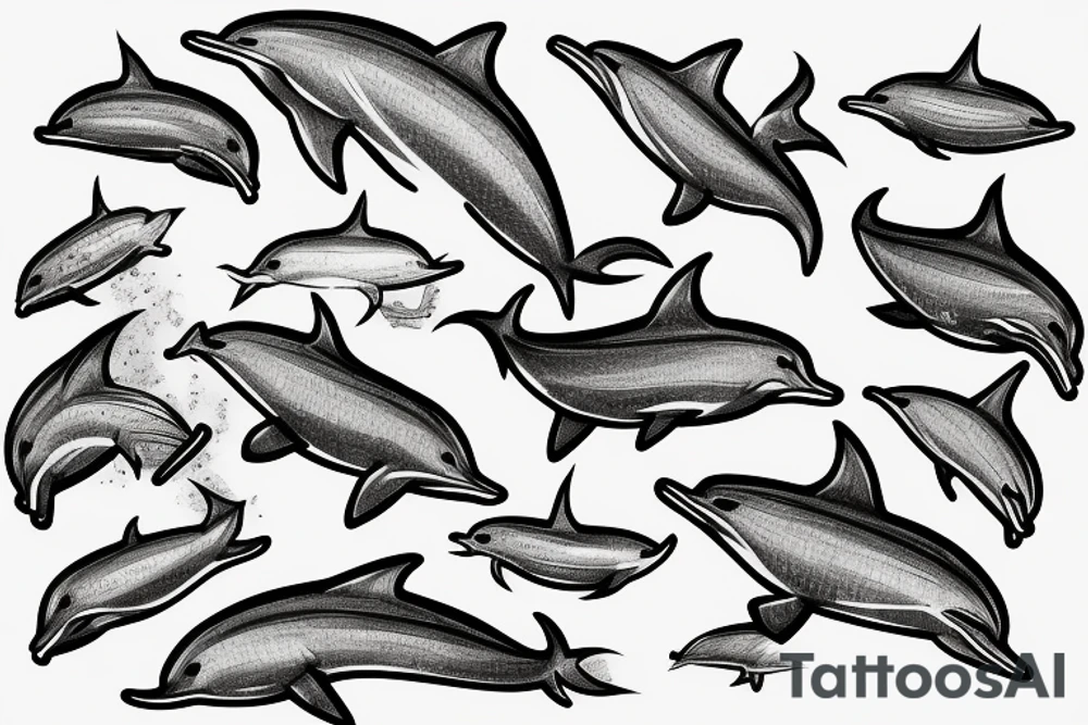Dolphins swimming around a cross tattoo idea