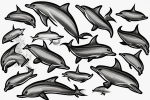 Dolphins swimming around a cross tattoo idea