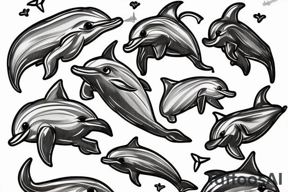 Dolphins swimming around a cross tattoo idea
