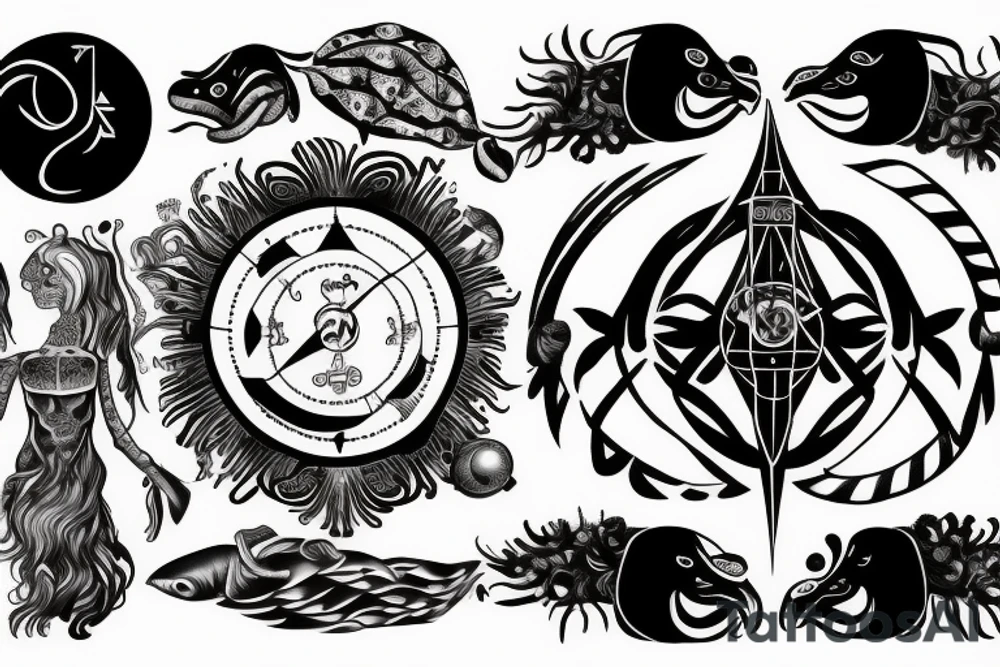 Libra zodiac and cancer zodiac tattoo idea