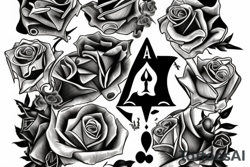 Ace of Spades with a rose in it tattoo idea