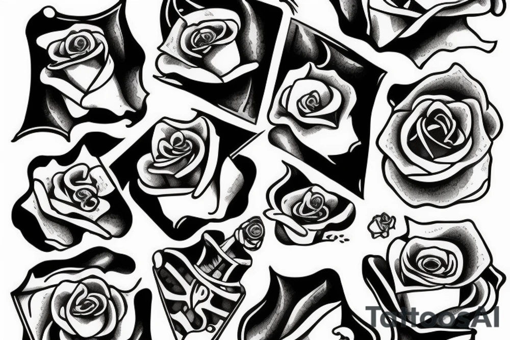 Ace of Spades with a rose in it tattoo idea