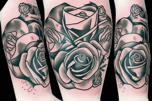 Ace of Spades with a small rose inside of it tattoo idea