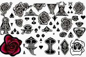 Ace of Spades with a small rose inside of it tattoo idea