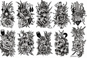 Ace of Spades flower tattoo idea