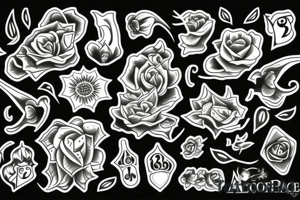 Ace of Spades flower tattoo idea